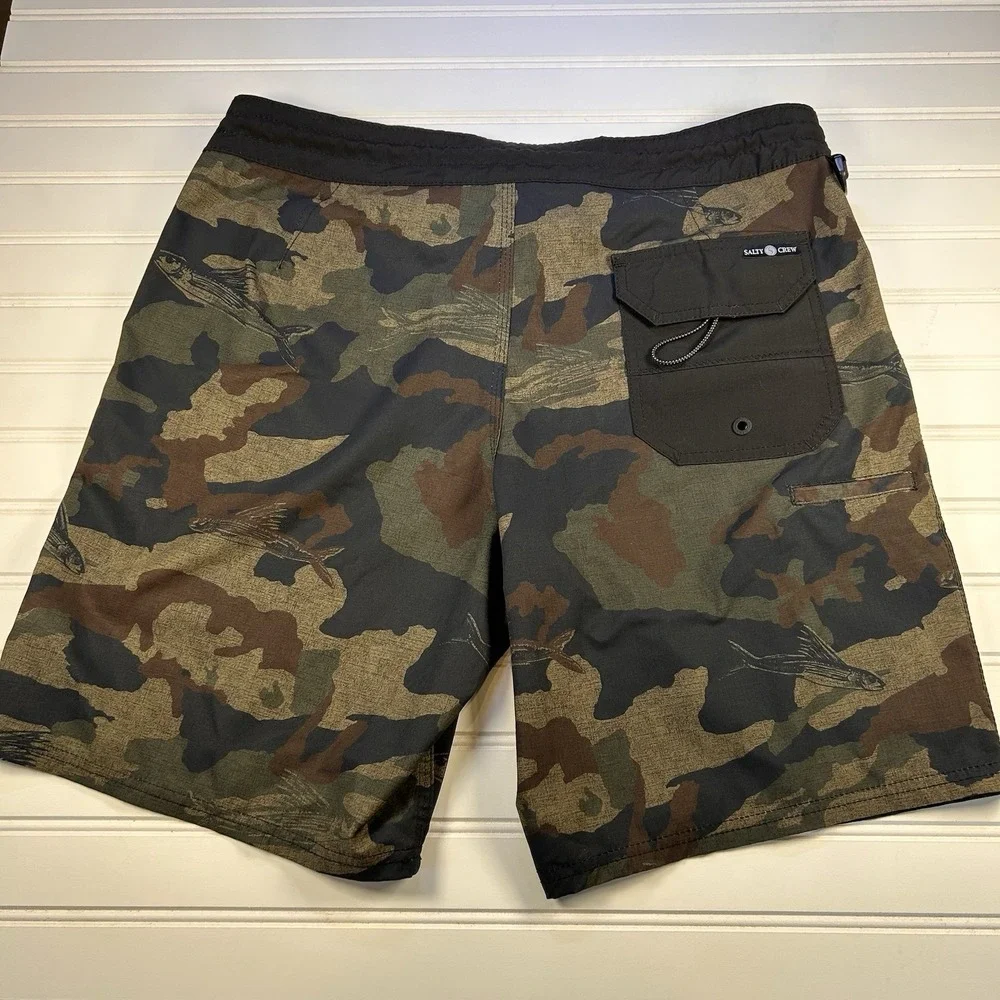 Salty Crew Utility Boardshorts Mens 34 (Fit 35) Flying Fish Camo Stretch Utility - Picture 13 of 15